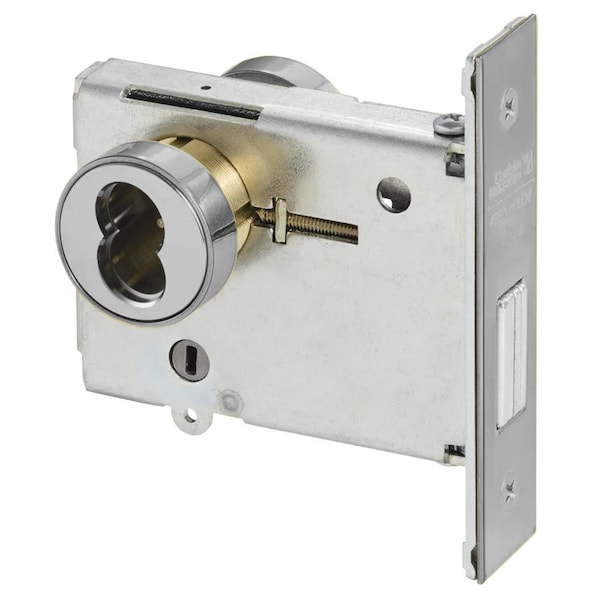 Mortise, Single Cylinder, 625 Bright Chrome, 2-3/4 Backset, Less Cylinder